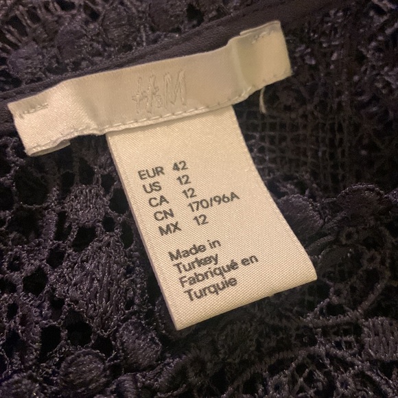H&M Crochet Lace Dress Navy - Picture 7 of 8